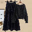 黑色毛衣+黑色半身裙/套裝