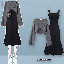 灰色針織毛衣+黑色連衣裙 【两件套】