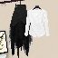 白色上衣+黑色裙類/套裝