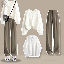 白色毛衣+白色襯衫+卡其色長褲/三件套