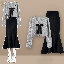 灰色針織+黑色魚尾裙/套裝