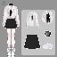 白色襯衫+黑色短裙/套裝
