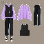 紫色衛衣+黑色馬甲+黑色褲子/套裝