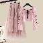 粉色半裙+粉色上衣/兩件套