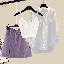 白色背心+白色襯衫+紫色短裙/三件套