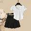 白色T恤+黑色半身裙/兩件套