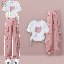 白色T袖/+粉色長褲/套裝