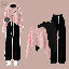 粉色毛衣+黑色T恤/兩件套