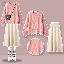 粉色毛衣+米白半身裙/套裝