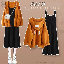 橘色外套+黑色吊帶裙/套裝