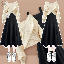米白色毛衣+黑色吊帶裙/套裝