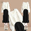 白色上衣+黑色吊帶裙/套裝