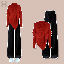紅色毛衣+黑色長褲/套裝