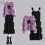 紫色毛衣+黑色吊帶裙/套裝