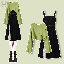 綠色毛衣+黑色吊帶裙/套裝
