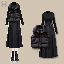 黑色馬甲+黑色洋裝/兩件套