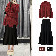 紅色毛衣+黑色半身裙/套裝