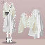 白毛衣+不規則半身裙/套裝