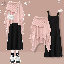 粉色斗篷+黑色洋裝/套裝
