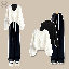 白色毛衣+黑色休閒褲/兩件套