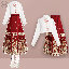 白色襯衫+紅色馬面裙/套裝