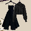黑色毛衣+黑色洋裝/套裝