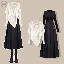 白色針織+黑色洋裝/套裝