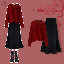紅色上衣+黑色半身裙/套裝