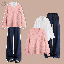粉色毛衣+襯衫/兩件套