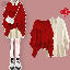 紅色披肩+米白色洋裝/套裝