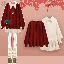 紅色毛衣+米白色洋裝/套裝