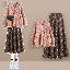 粉色毛衣+棕色裙類/套裝