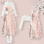 白色襯衫+粉色洋裝/套裝