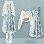 白色衛衣+藍色洋裝/套裝