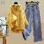 黃色襯衫+牛仔褲/兩件套
