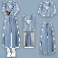 藍色上衣+白色吊帶/兩件套
