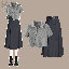 淺灰色T恤+灰色半身裙/套裝