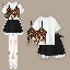 黑色吊帶+白T+黑色短裙/三件套